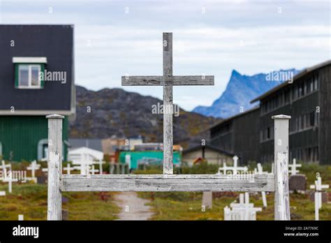 Entrance Of The Nuuk Cemetery On Aqqusinersuaq Street Greenland Stock