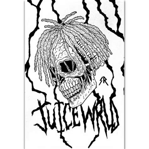 W854 Juice Wrld Rap Music Singer Star Cover Skull Pop Poster Wall Art