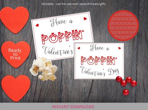 Have A Poppin Valentines Day Printable Non Food Etsy