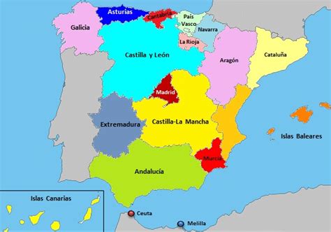 Mapa Con Las Comunidades Autónomas De España Saber Es Breve
