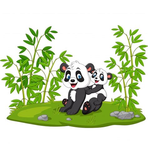 Premium Vector Cute Panda In Bamboo Tree Illustration
