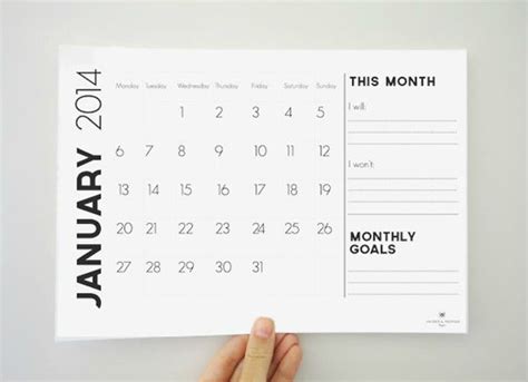 Modern And Minimal Downloadable Calendars For 2014 Organization
