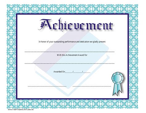 Achievement Award Certificate Template Download Printable Pdf