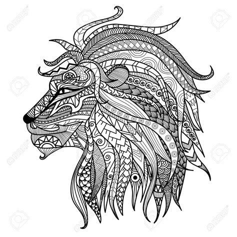 Hand gezeichnet Löwen Malvorlagen. | Malvorlagen, Tier doodles, Mandala