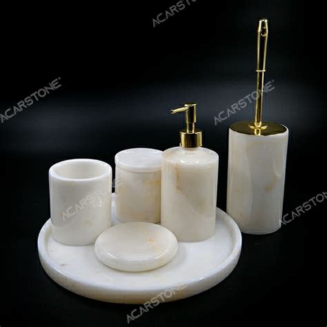 Marble Bathroom Set Set Of Six White Prices Acar Stone