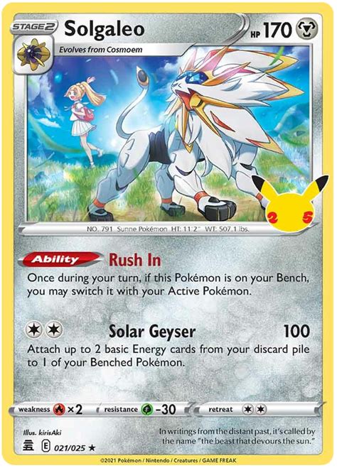 Solgaleo Apremio Géiser Solar Celebrations Pokémon Cardtrader