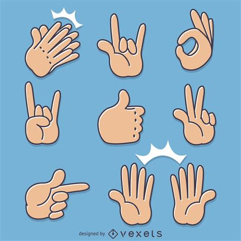 Hand Signs Gestures Illustrations Vector Download