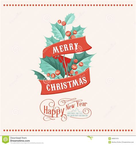 Christmas Mistletoe Card Stock Vector Illustration Of Greeting 46867678