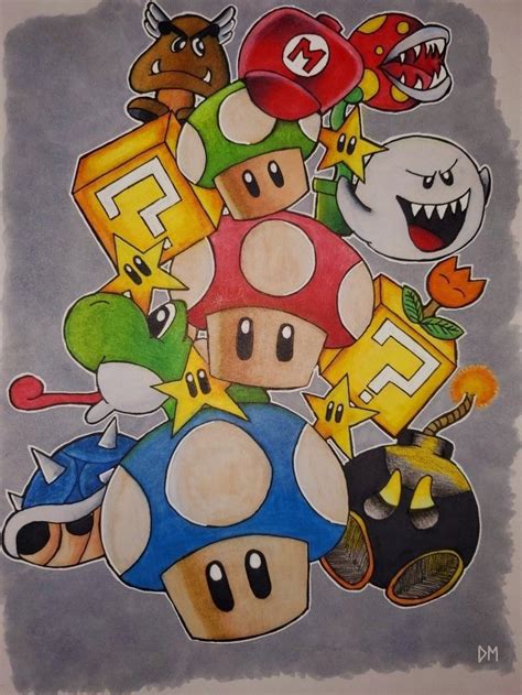 Pin By Andrea Mayer On Super Mario Collage Drawing Doodle Art