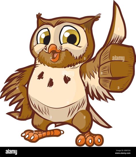 Vector Cartoon Clip Art Illustration Of A Cute And Happy Owl Mascot