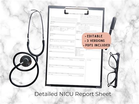 Nicu Report Sheet Nursing Detailed Neonatal Nursing Etsy