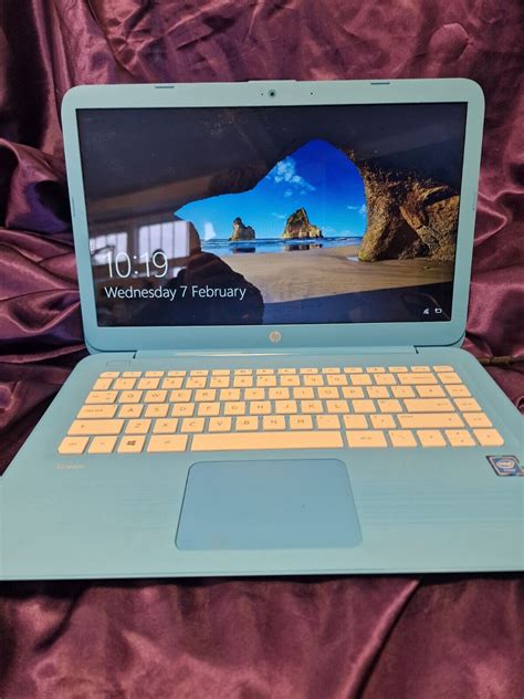 Hp Stream Laptop Light Blue Excellent Windows 10 14 Ax050sa Fast Laptop