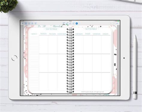 Digital Weekly Planner 2021 2022 Goodnotes Ipad Pro Vertical Tablet