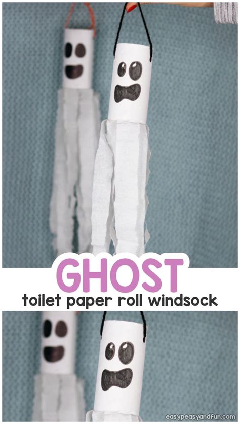Ghost Windsock Toilet Paper Roll Craft Halloween Toilet Paper Roll