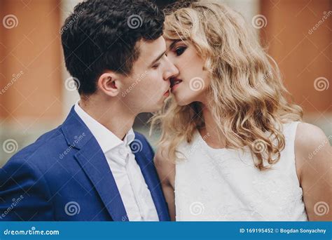 Sensual Passionate Couple Kissing Lips Closeup Of Couple Mouths Kiss