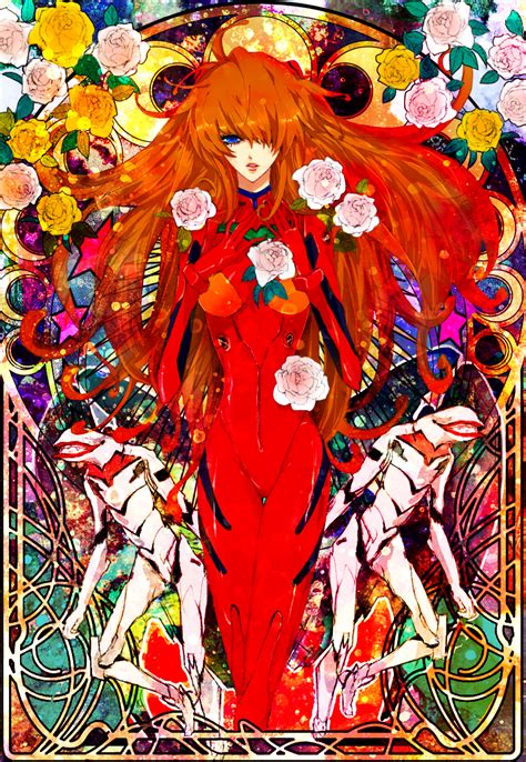 Souryuu Asuka Langley And Mass Production Eva Neon Genesis Evangelion And 1 More Drawn By