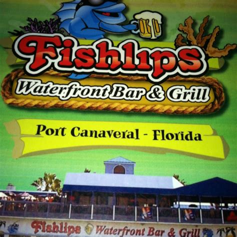 The Sign For Fish Ups Waterfront Bar And Grill In Port Canavera Florida