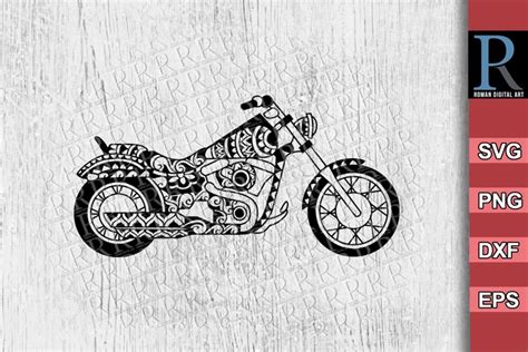 Mandala Motorcycle Svg File Zentangle Motorbike Svg File