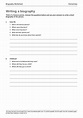 Biography Worksheet Examples - 8+ PDF | Examples