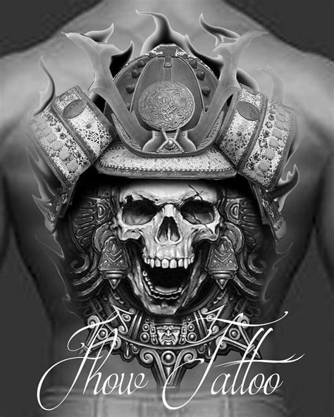 Art Digital Samurai Criation Caveira Skull Jhow Tattoo Skulls Drawing