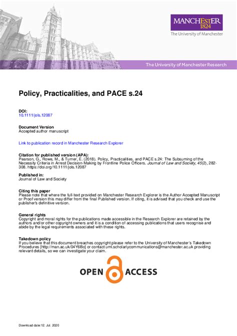 Pdf Policy Practicalities And Pace S 24 The Subsuming Of The