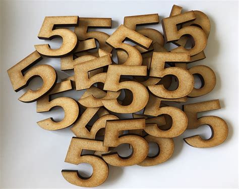 Wooden Numbers Embellishments Small Craft Card Making Etsy