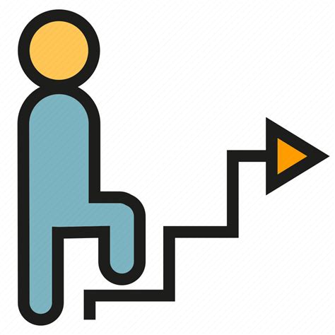 Graph People Stair Step Walk Icon Download On Iconfinder