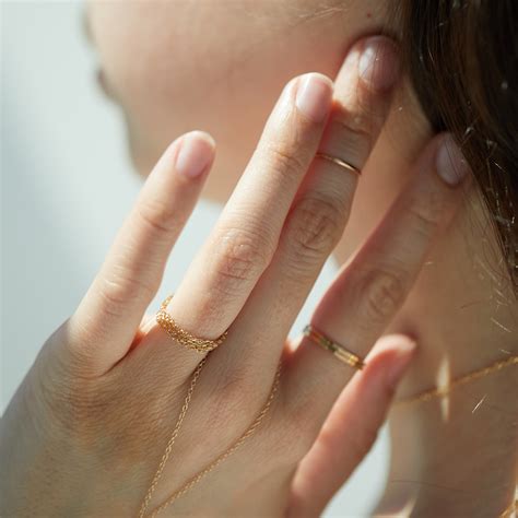 Sweet Nothing Chain Ring In 14k Gold Catbird