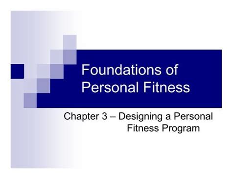Foundations Of Personal Fitness