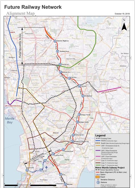 Look Alignment Map For The Metro Manila Subway Project Dotrph Via