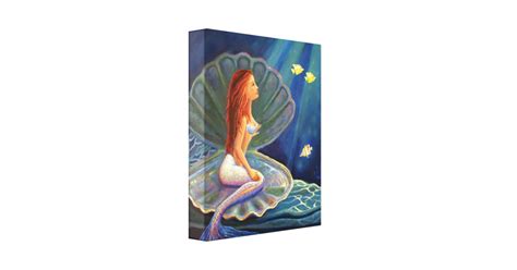 The Clamshell Mermaid Wrapped Canvas Print Zazzle