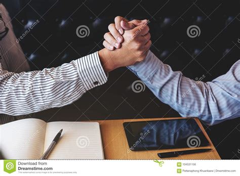 Meeting And Greeting Concept, Two Confident Business Handshake A Stock Photo - Image of ...