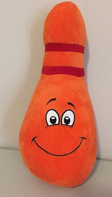 Bowling Pin Wsmiley Face 12 Orange Stuffed Plush By Peek A Boo Toys