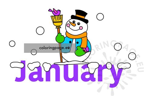 January Month Image Coloring Page