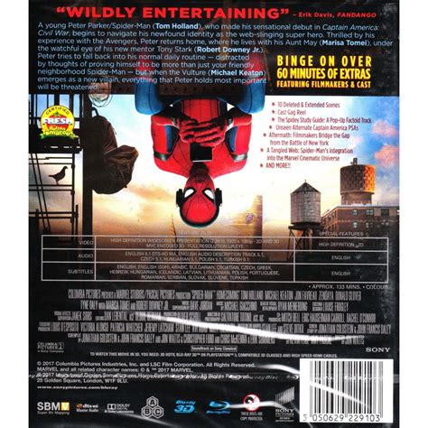 Spider Man Homecoming 3d Blu Ray 3d Blu Ray 2d Hd Shopgr