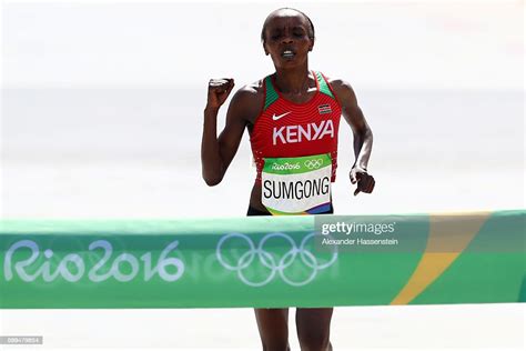 Jemima Jelagat Sumgong Of Kenya Wins The Womens Marathon On Day 9 Of