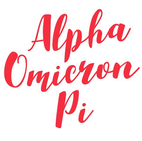 Alpha Omicron Pi Red Script Art Alpha Omicron Pi Aoii Sorority Omicron