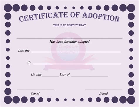 Download Adoption Certificate For Free Formtemplate