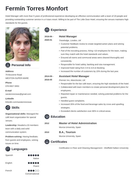 Curriculum Vitae En Inglés Ejemplo Plantilla English Cv