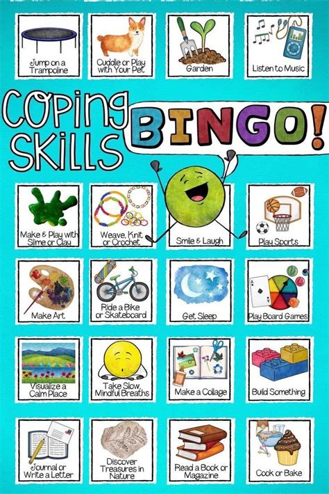 Coping Skills For Kids Bingo A Stress Management Lesson Game Fun For