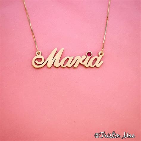 Maria Name Necklace 18kt Gold Plated High Quality Chain And Etsy
