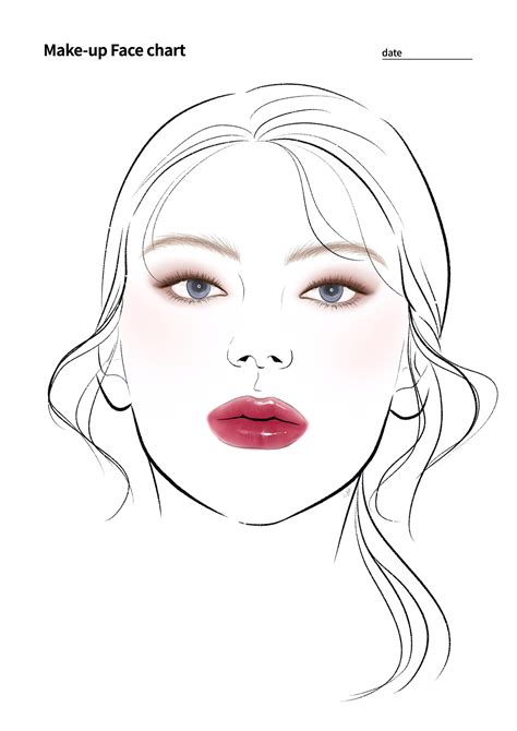 Printable Makeup Face Charts Printable Make Up Artist Practice Sheets