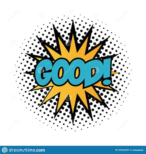 Expression Splash With Good Word Pop Art Fill Style Stock Vector