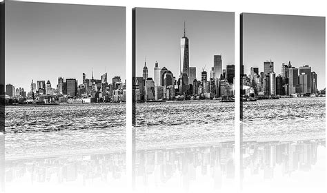 New York City Skyline Multi Panel Canvas Wall Art Picture Print Prints