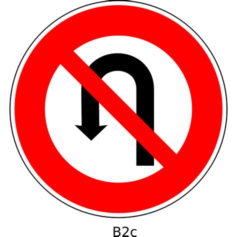 Vector Graphics Of No U Turn Prohibitory Traffic Sign Free Svg
