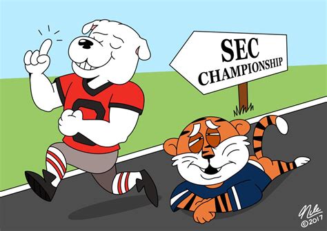 Cartoon The No 1 Bulldogs Travel To Auburn To Face The No 10 Tigers