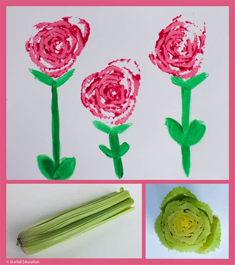 Print Celery Roses This Is So Easy Crafts Rose Crafts Preschool