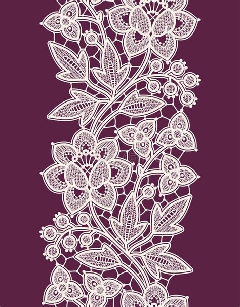 White Lace Floral Seamless Pattern Stock Vector Illustration Of