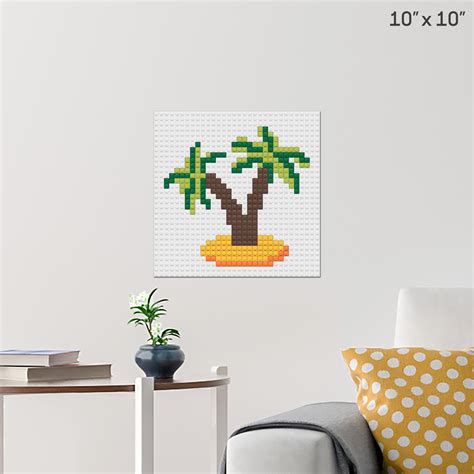 Palm Trees Pixel Art Wall Poster Build Your Own With Bricks Brik