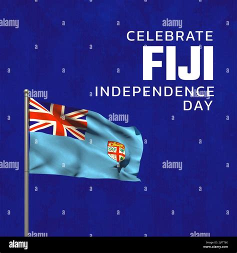 Illustration Of Celebrate Fiji Independence Day Text And Fiji National